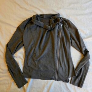 Blank NYC Grey Faux Suede Waterfall Jacket